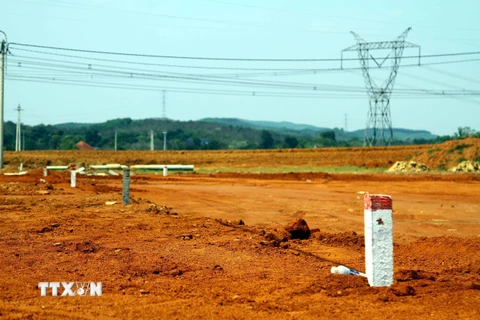 Mặt bằng sạch được hoàn thành để bàn giao cho người dân tại Khu tái định cư thôn Tân Hội và thôn Phú Hữu (xã Liên Trạch, huyện Bố Trạch, Quảng Bình). (Ảnh: Tá Chuyên/TTXVN)