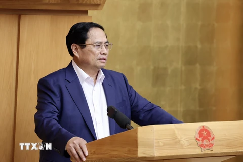 Thủ tướng Phạm Minh Chính kết luận phiên họp. (Ảnh: Dương Giang/TTXVN)