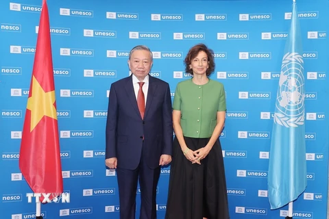 Tổng Bí thư, Chủ tịch nước Tô Lâm với Tổng Giám đốc UNESCO Audrey Azoulay. (Ảnh: Trí Dũng/TTXVN)