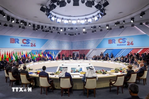 Toàn cảnh Hội nghị cấp cao Nhóm BRICS tại Kazan, Nga ngày 23/10/2024. (Ảnh: ANI/TTXVN)