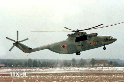 Trực thăng vận tải hạng nặng Mi-26 của Nga. (Nguồn: EPA/TTXVN)