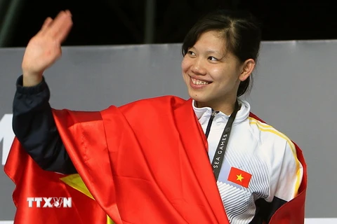 [Photo] Cô gái "vàng" Nguyễn Thị Ánh Viên và 2 kỷ lục SEA Games