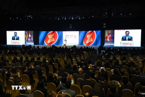 Thủ tướng Thái Lan Prayut Chan-o-cha phát biểu tại Hội nghị Cấp cao Kinh doanh và Đầu tư ASEAN 2019. (Ảnh: TTXVN phát)