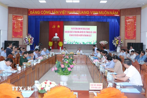 Quang cảnh buổi làm việc. (Ảnh: Tuấn Kiệt/TTXVN)