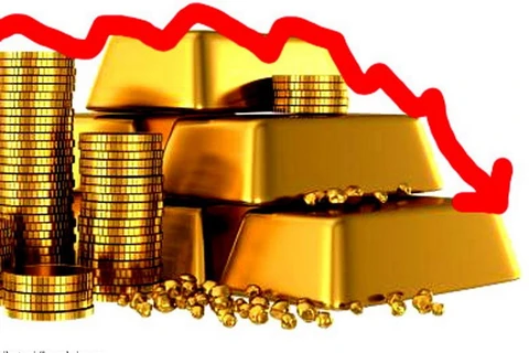 Giá vàng thế giới giảm hơn 1% do áp lực của đồng USD mạnh