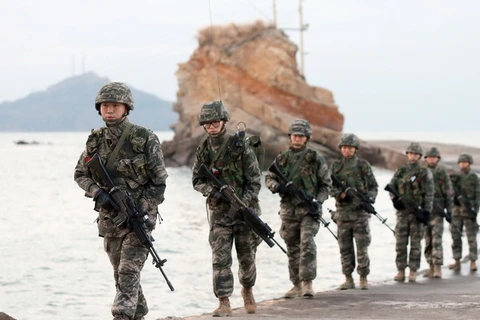 Binh sĩ Hàn Quốc tuần tra. (Nguồn: AFP/Getty Images)