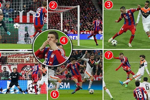 Bayern "thách thức tất cả" sau chiến thắng hủy diệt Shakhtar