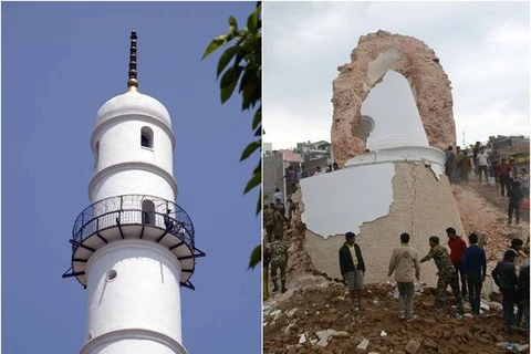 Nepal: Tòa tháp cổ Dharahara sụp đổ, khiến nhiều người thiệt mạng