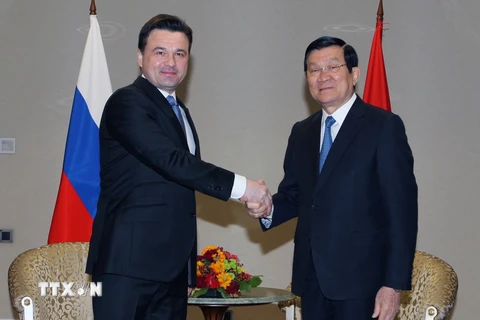 Chủ tịch nước Trương Tấn Sang tiếp Thống đốc tỉnh Moskva