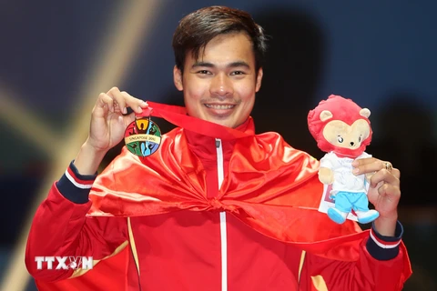 Nguyễn Tiến Nhật là người giành huy chương vàng đầu tiên cho Việt Nam. (Ảnh: Quốc Khánh/TTXVN)