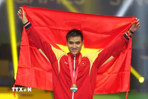 Vũ Thành An là một trong những vận động viên đã giành huy chương vàng. (Ảnh: Quốc Khánh/TTXVN)