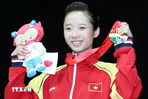 Dương Thúy Vi giành huy chương vàng. (Ảnh: TTXVN)