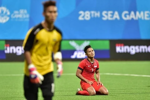 U23 Singapore bị loại ngay trên sân nhà. (Nguồn: AP)
