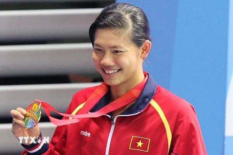 Ánh Viên giành 8 huy chương vàng tại SEA Games 28. (Ảnh: Quốc Khánh/TTXVN)