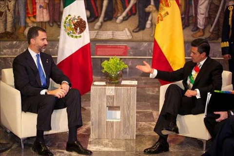 Tổng thống Mexico Enrique Peña Nieto đã tiếp kiến Vua Tây Ban Nha Felipe VI. (Nguồn: univision.com)