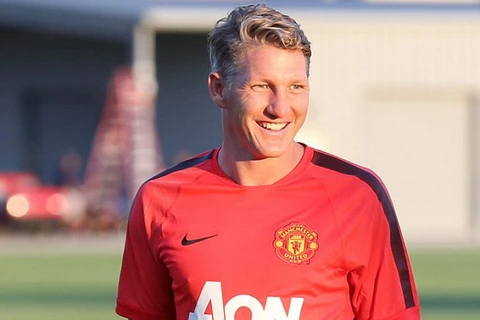 Bastian Schweisteiger tập luyện trong màu áo Manchester United trên đất Mỹ.