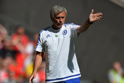 HLV Jose Mourinho đã phàn nàn về mặt sân ở trận tranh Siêu cúp Anh. (Nguồn: Getty Images)