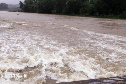 Mưa lớn gây ngập lụt ở nhiều tỉnh miền Bắc. (Ảnh: Lan Anh/TTXVN)