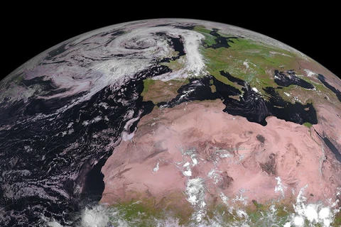 Trái Đất được chụp từ vệ tinh khí tượng MSG-4. (Nguồn: rt.com)