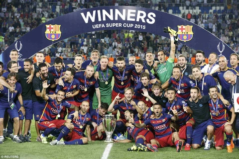 Barcelona lần thứ 5 giành Siêu cúp châu Âu. (Nguồn: Reuters)