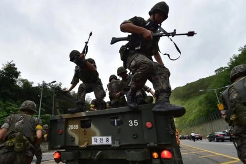 Các binh sỹ Hàn Quốc trong cuộc tập trận. (Nguồn: AFP)