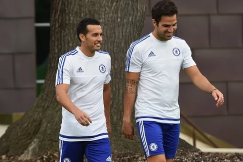 Pedro sát cánh cùng Fabregas trong màu áo Chelsea. (Nguồn: Chelseafc)