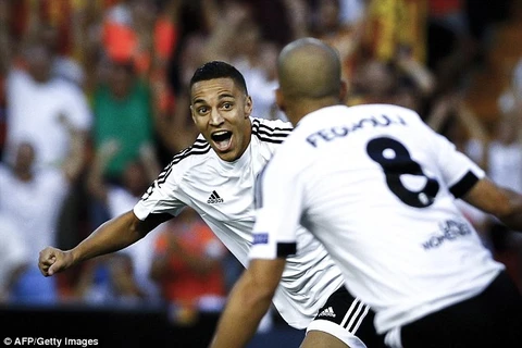 Valencia đặt 1 chân vào vòng bảng Champions League. (Nguồn: AFP/Getty Images)