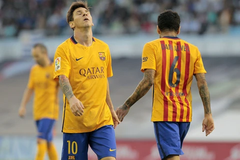 Messi và đồng đội thảm bại trước Celta Vigo. (Nguồn: AP)