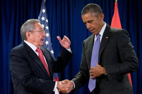 Tổng thống Mỹ Barack Obama đã gặp Chủ tịch Cuba Raul Castro. (Nguồn: AP)