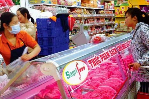 Quầy bán thịt lợn đạt chuẩn VietGap lần đầu tiên được trưng bày