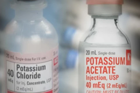 Phạm nhân tử hình được cho dùng potassium acetate thay vì potassium chloride. (Nguồn: news9.com)