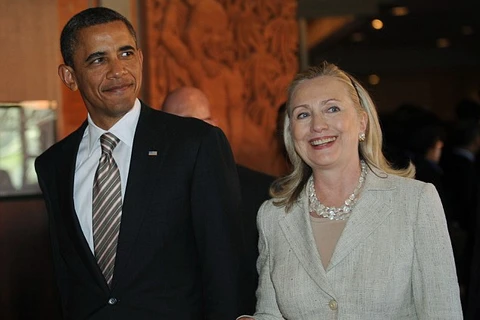 Tổng thống Mỹ Barack Obama và Ngoại trưởng Hillary Clinton. (Nguồn: AFP/Getty Images)