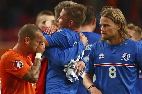 Cú sốc Hà Lan (áo cam) và bất ngờ mang tên Iceland. (Nguồn: Getty Images)