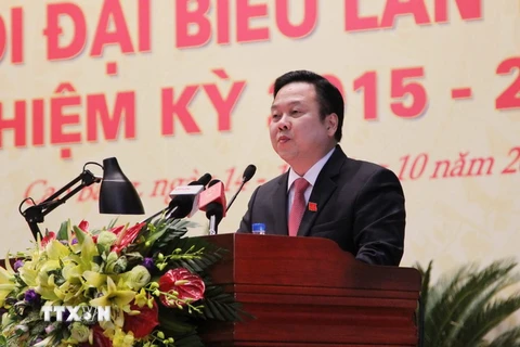 Đồng chí Nguyễn Hoàng Anh tái đắc cử Bí Thư tỉnh ủy Cao Bằng. (Ảnh: Quân Trang​/TTXVN)