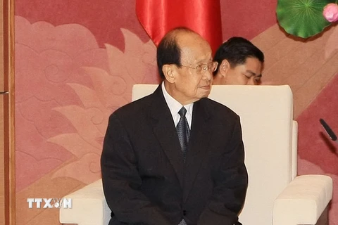 Chủ tịch Ủy ban Hòa bình và Đoàn kết Lào do ​ông Khamphan Simmalavong. (Ảnh: Phạm Kiên/TTXVN)