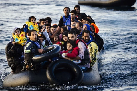 Những người di cư được cứu sống cách đây không lâu ở Hy Lạp. (Nguồn: AFP/Getty Images)