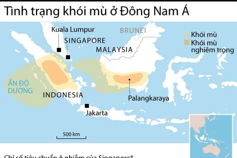 [Infographics] Khói mù bao phủ nhiều nước ở khu vực Đông Nam Á