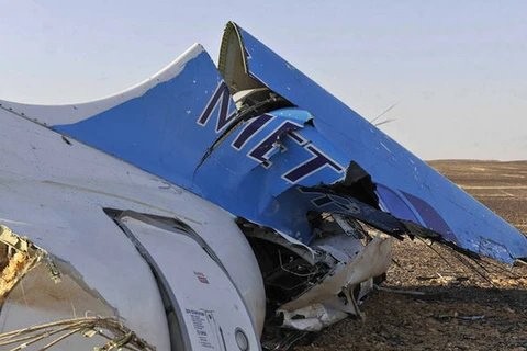 Một phần của chiếc máy bay xấu sốc Airbus A321 của hãng không không Nga Kolavia. (Nguồn: AFP)