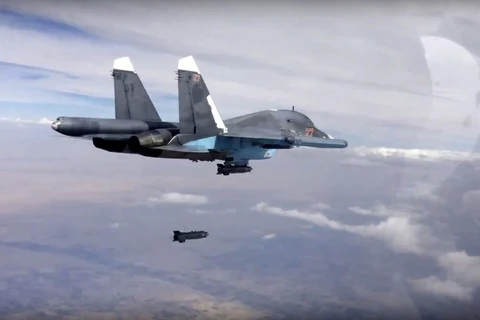 Máy bay Nga không kích ở Syria. (Nguồn: AP)