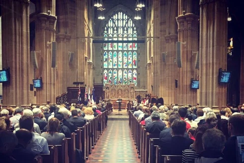 Buổi lễ cầu nguyện đặc biệt tại Nhà thờ St Andrew ở Sydney chiều 15/11. (Nguồn: ABC)
