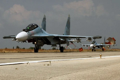 Máy bay chiến đấu của Nga hạ cánh. (Nguồn: RIA Novosti)