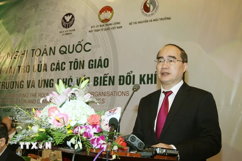 Chủ tịch Ủy ban Trung ương MTTQ Việt Nam Nguyễn Thiện Nhân. (Ảnh: Nguyễn Dân/TTXVN)
