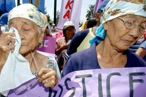 Những phụ nữ bị quân đội Nhật bắt ép làm nô lệ tình dục hồi Thế chiến thứ 2 đòi công lý. (Nguồn: AFP)