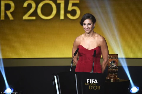 Cầu thủ nữ xuất sắc nhất năm 2015 Carli Lloyd.(Nguồn: AFP/Getty Images)