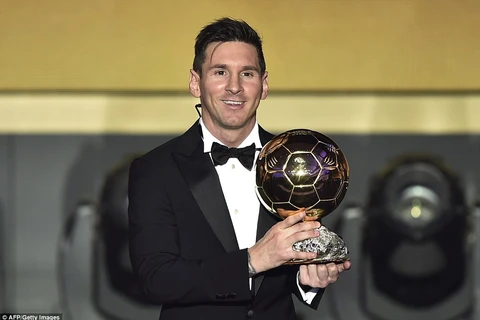 Messi hân hoan sau khi lập kỷ lục. (Nguồn: AFP/Getty Images)