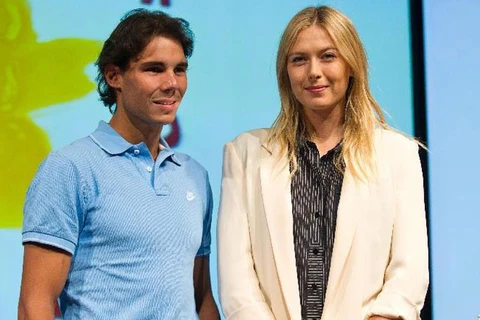 Rafael Nadal và Maria Sharapova. (Nguồn: Xinhua)