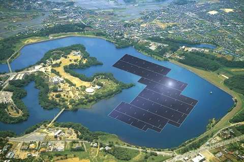 Toàn cảnh nhà máy điện Mặt trời nổi Yamakura (Nguồn: Kyocera)