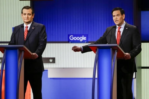 Hai ứng cử viên Ted Cruz (trái) và Marco Rubio. (Nguồn: AP)
