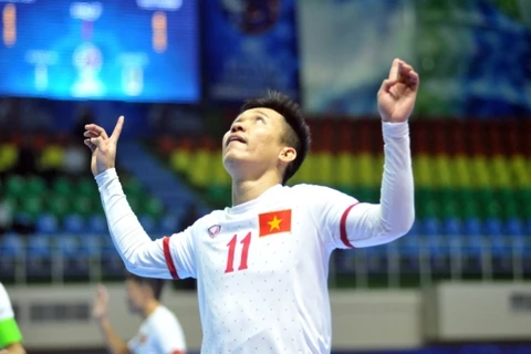 Niềm vui của cầu thủ Việt Nam tại giải Futsal châu Á. (Nguồn: AFC)