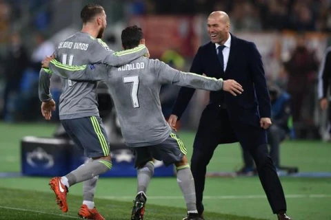 Niềm vui của Zidane và các học trò. (Nguồn: Getty Images)